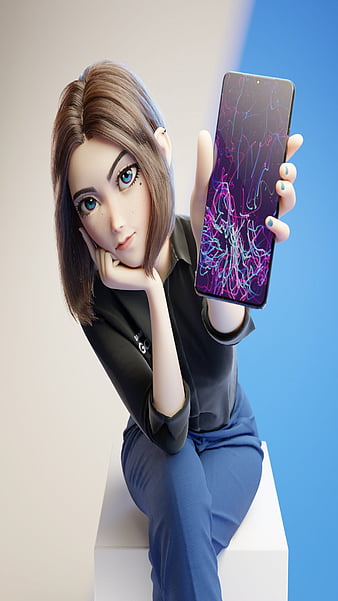 HD wallpaper: Sam (Samsung virtual assistant), fictional character,  brunette