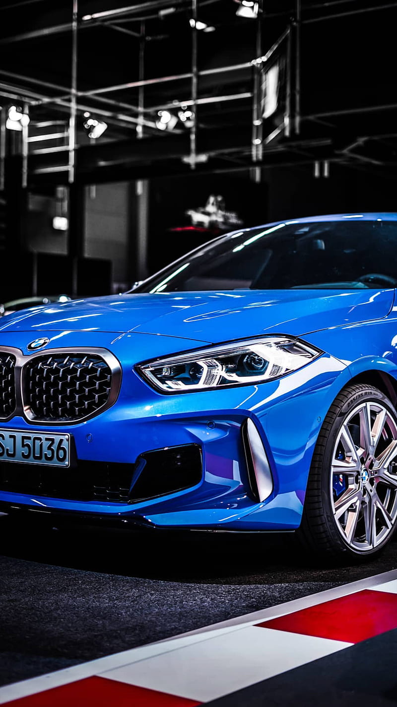 BMW, 1 series, bavarian car, blue, blue car, car, carros, german car, m1, m135i, munchen car, HD phone wallpaper
