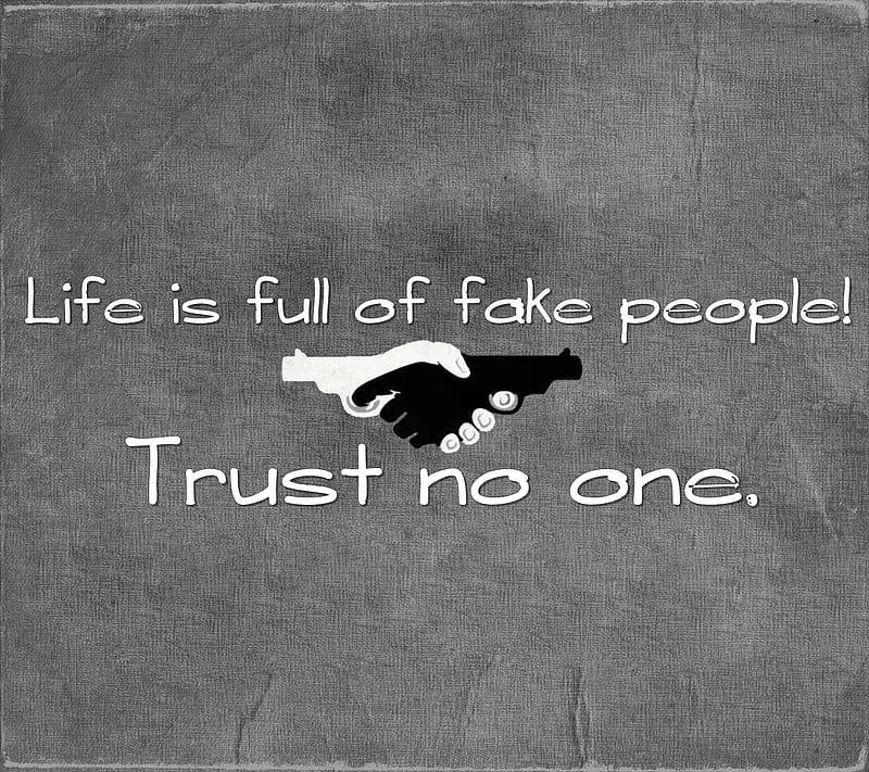trust no one, cool, fake, full, life, new, people, quote, saying, sign, trust, HD wallpaper