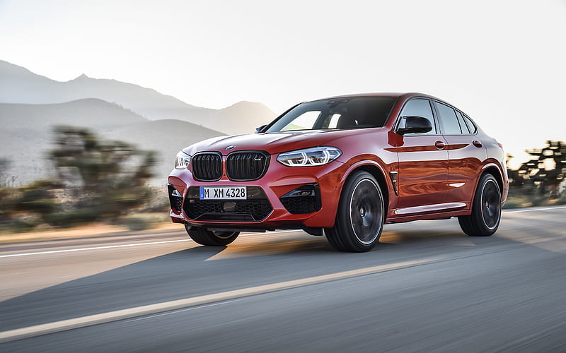 BMW X4 M Competition, 2020, red sports crossover, new red X4, sport SUV, exterior, german cars, BMW, HD wallpaper