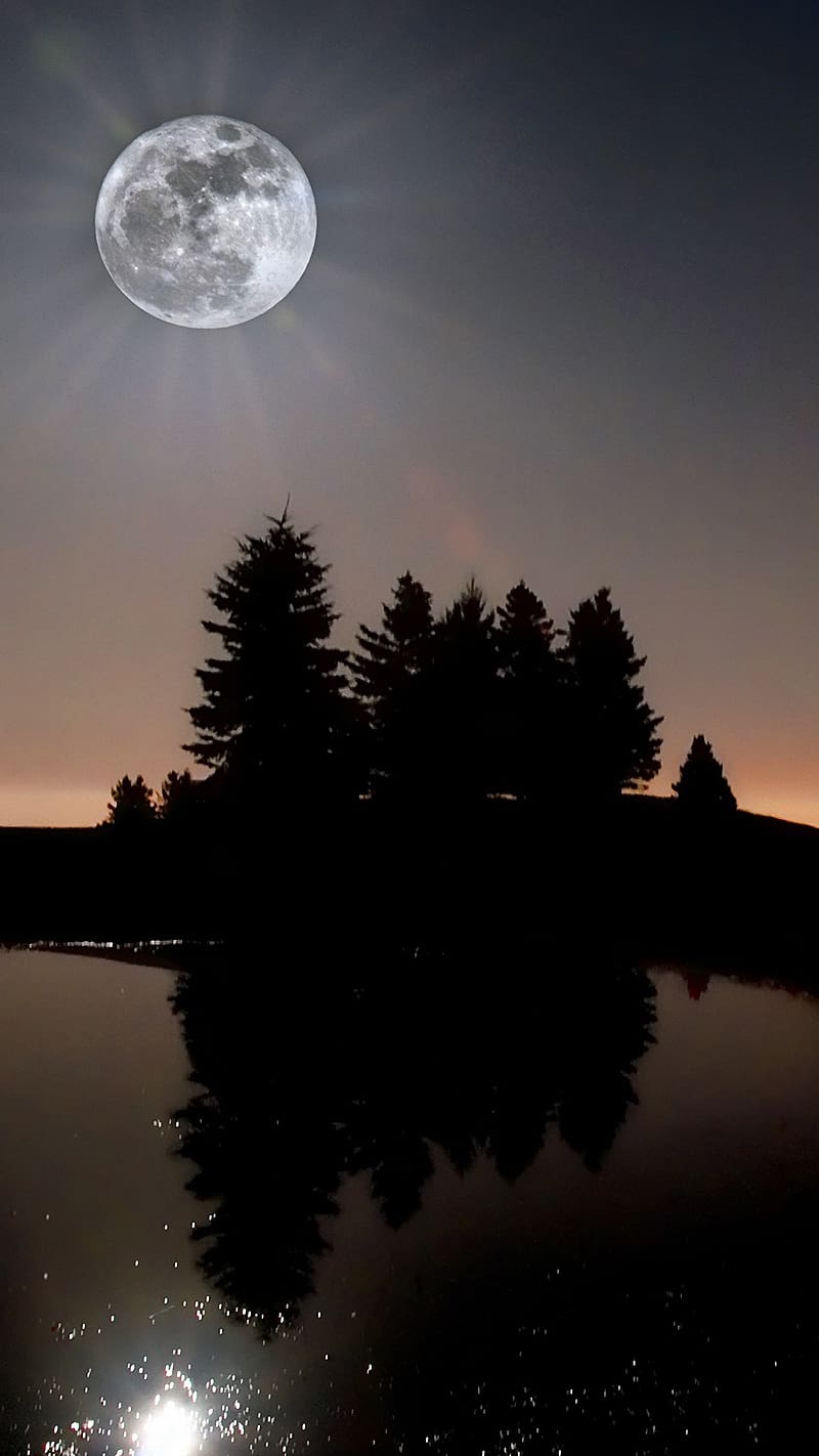 Moon Night Moonlight River, moon night, moonlight river, HD phone ...