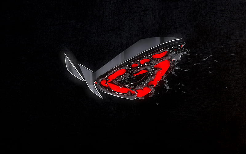 Republic of Gamers Asus, 3d logo, dark background, HD wallpaper