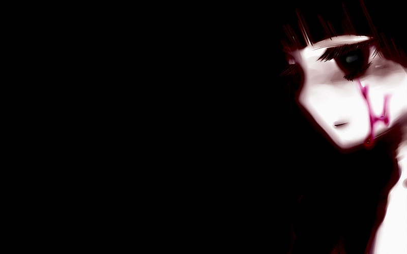 Dark eyes, girl, anime, dark, eyes, blood, HD wallpaper | Peakpx