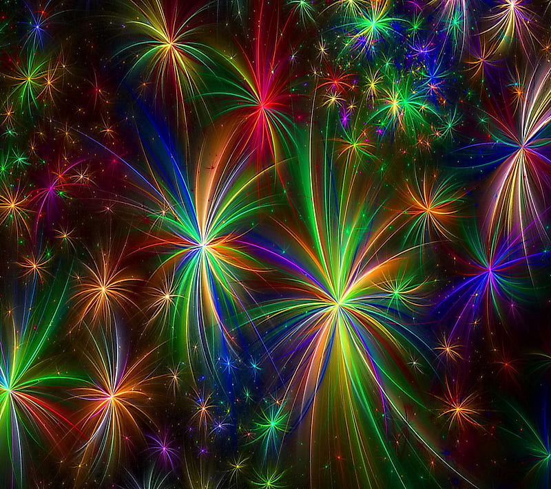 Fireworks, abstract, HD wallpaper