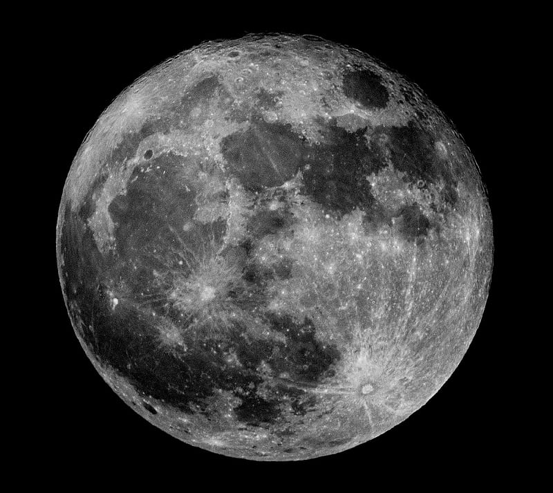 SuperMoon2016, black and white, full moon, moon, super moon, HD wallpaper