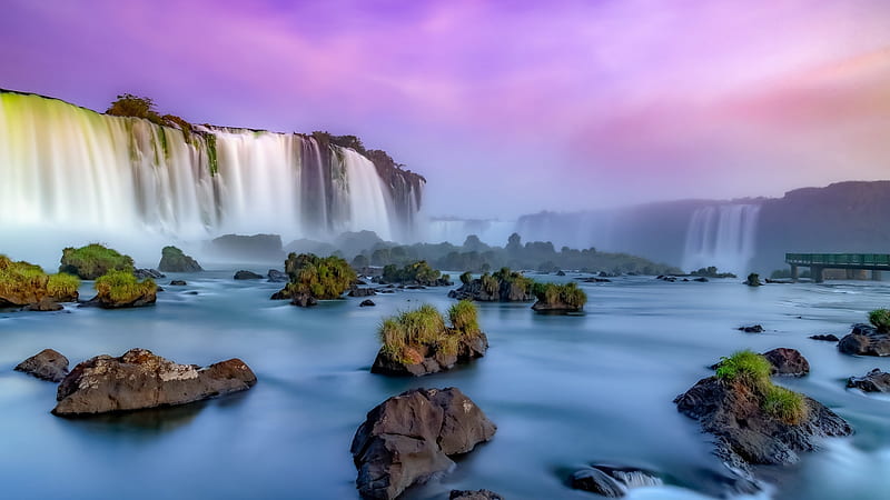 Cataratas del iguazú, brasil, río, colores, nubes, cascadas, cielo,  acantilado, Fondo de pantalla HD | Peakpx