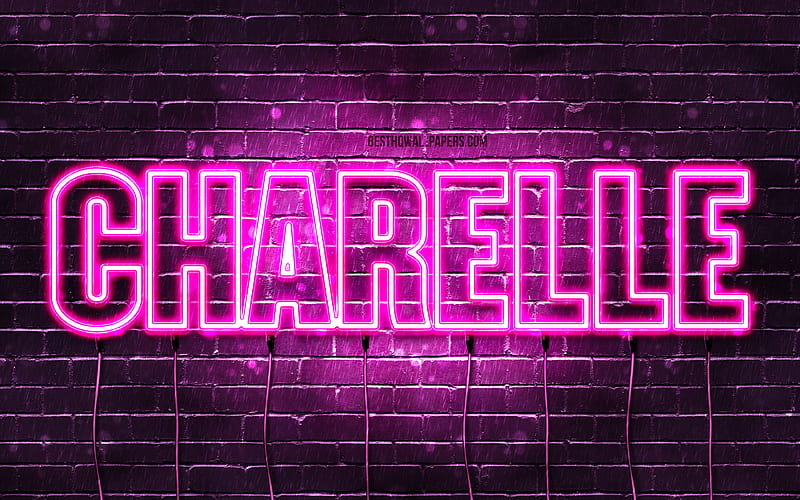 Charelle, , with names, female names, Charelle name, purple neon lights ...