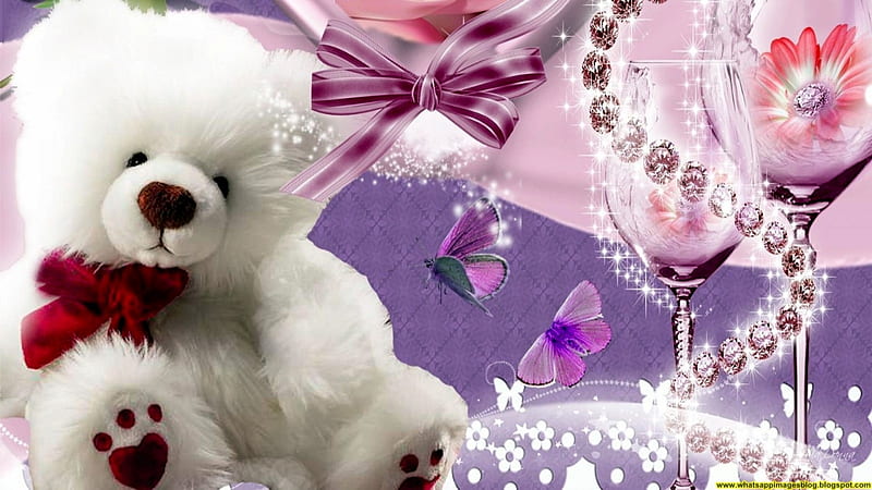 Love, Purple, Pink, Bear, Teddy, White, HD wallpaper | Peakpx