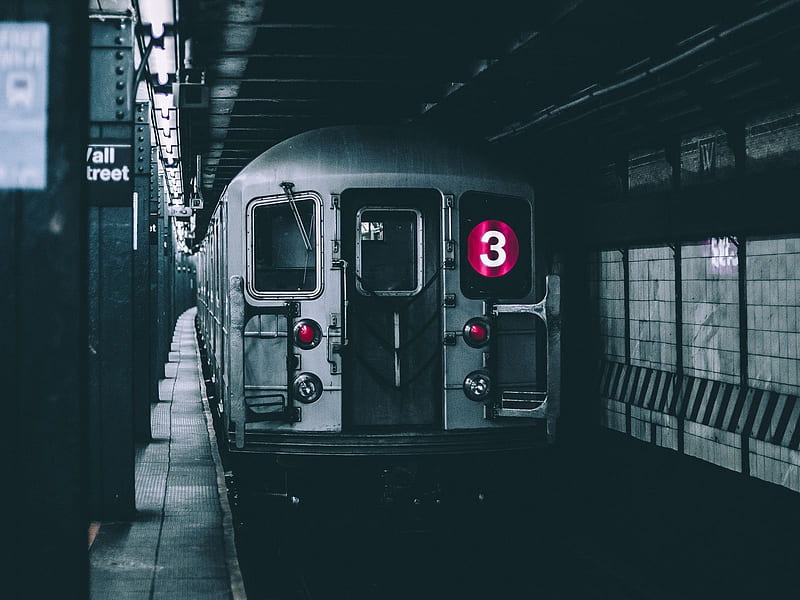 subway, track, platform, train, HD wallpaper