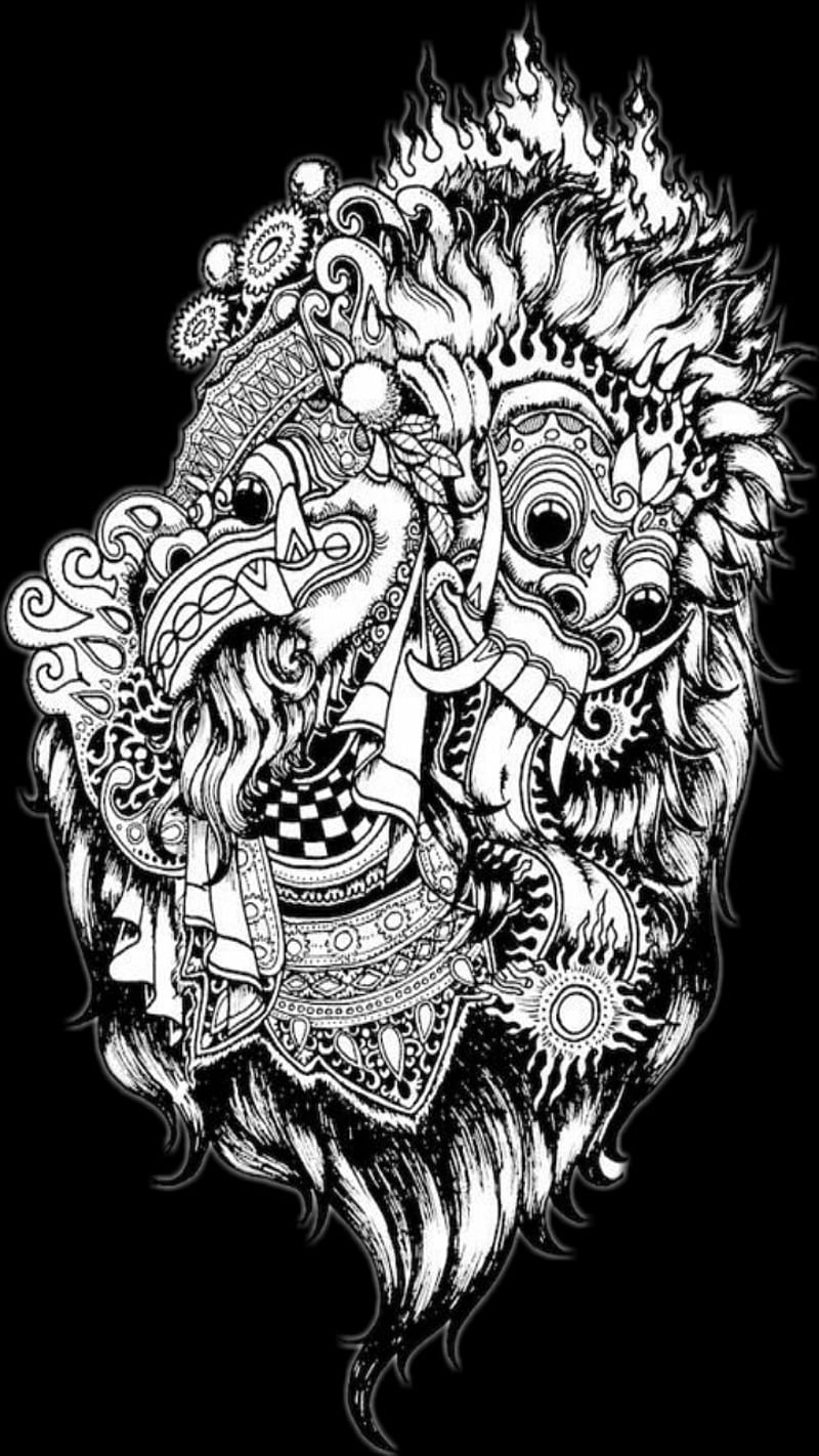 Barong Bali , culture, indonesia, tatoo, HD phone wallpaper