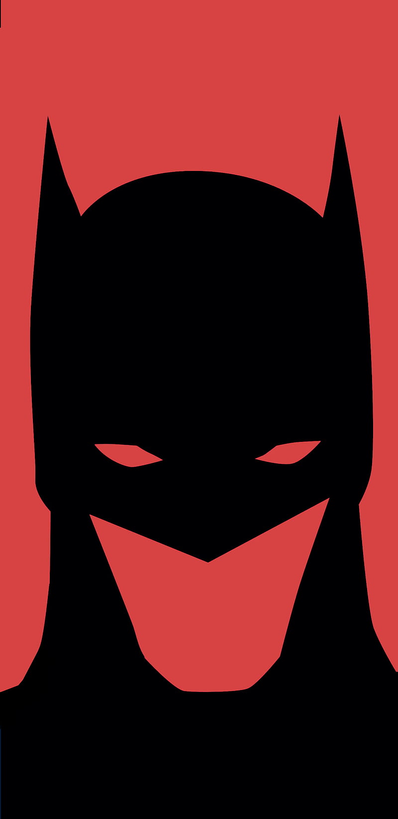 Minimal Batman Black, amoled, dark, flat, material, red, simple, steamroom, superhero, HD phone wallpaper