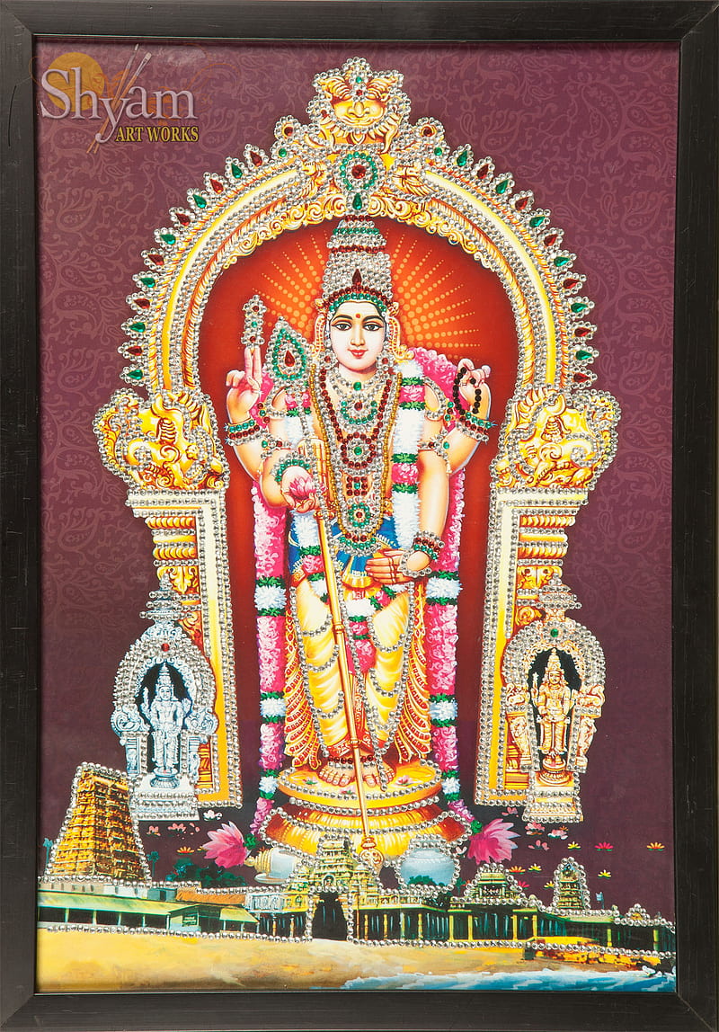 Shyam Art Works:::: Tanjore Painting. Rajasthan painting. Glass painting. Mural Painting, Thiruchendur Murugan, HD phone wallpaper