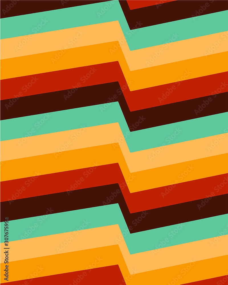 Retro color palette background geometric lines seventies inspired Stock Vector, HD phone wallpaper