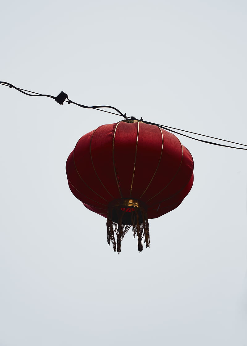 chinese lantern, lantern, red, garland, decoration, HD phone wallpaper