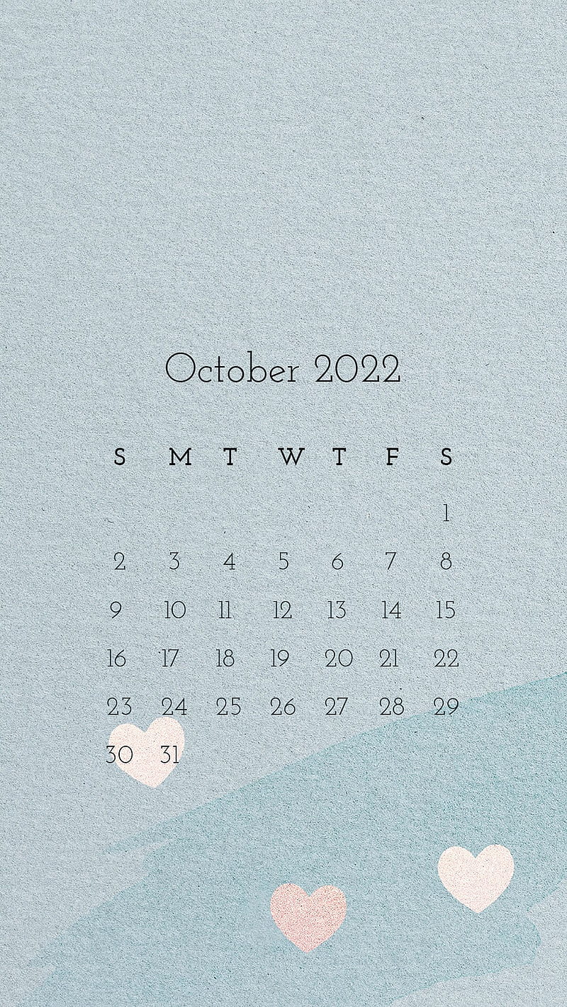 Cute 2022 October calendar template, blue mobile psd. / Sasi in 2022. Calendar template, October calendar, Calender template, HD phone wallpaper