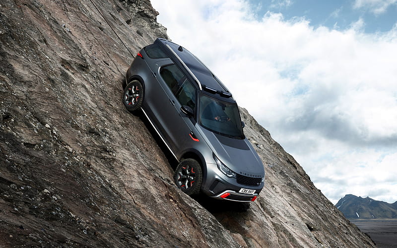 Land Rover Discovery SVX, 2017, 4x4, gray SUV, tuning, matt gray Discovery, 525 hp, descent from the mountain, Land Rover, HD wallpaper