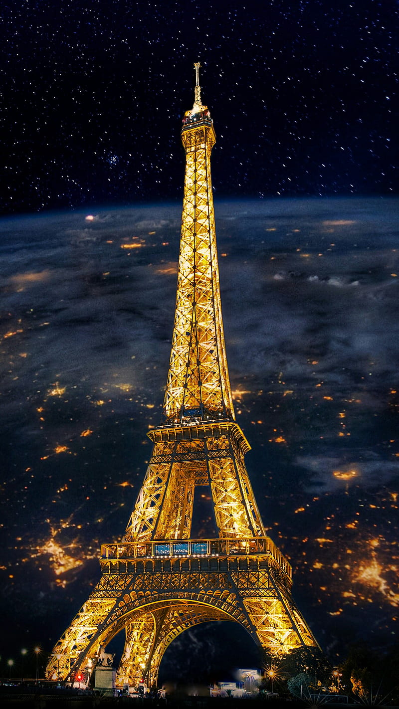 Eiffel Tower1, city, eyfel kulesi, france, lights, nıght, paris, tower, HD phone wallpaper