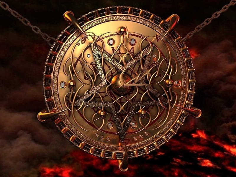 Amulet of the Devil, mystery, amulet, emblem, myth, devil, HD wallpaper