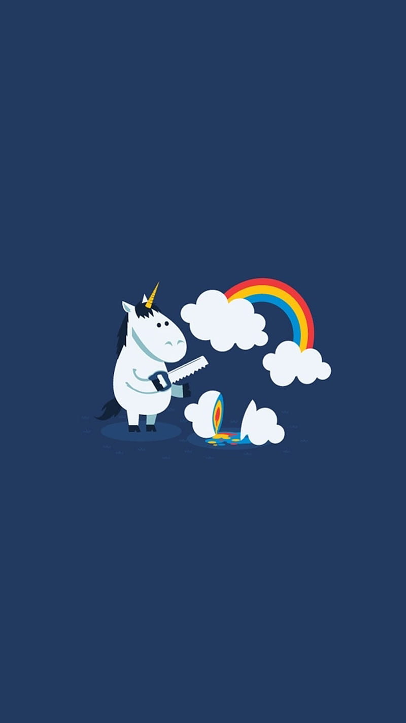Unicorn, broke, clouds, rainbow, HD phone wallpaper