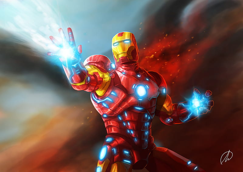 Iron Man New Art, iron-man, superheroes, artist, , artwork, HD wallpaper