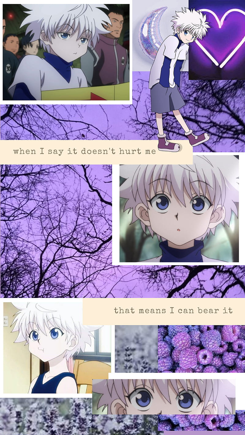 Killua Aesthetic , aesthetic, anime, assasination, hunterxhunter, killua zoldyck, purple aesthetic, HD phone wallpaper