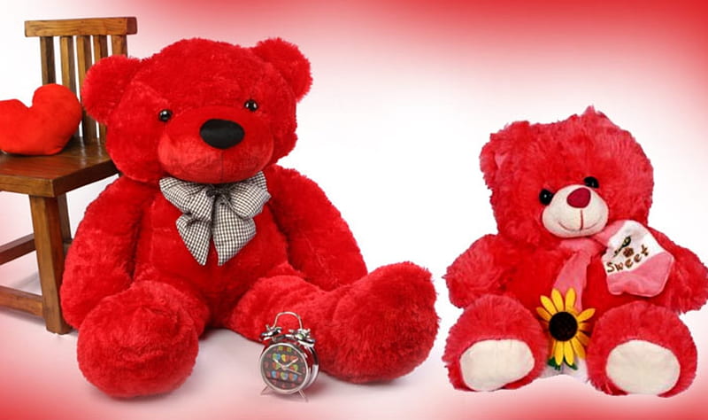 Valentine Day Teddy Bears, Valentine Day, Red, Bears, Teddy, HD