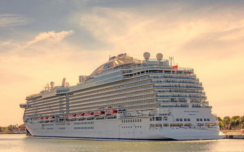 cruise ship, Royal Princess, large ship, cruise, sea, HD wallpaper