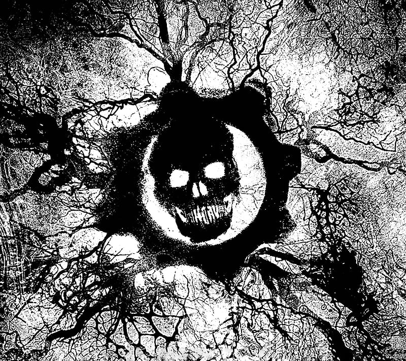GOW, black and white, game, gears of war, HD wallpaper