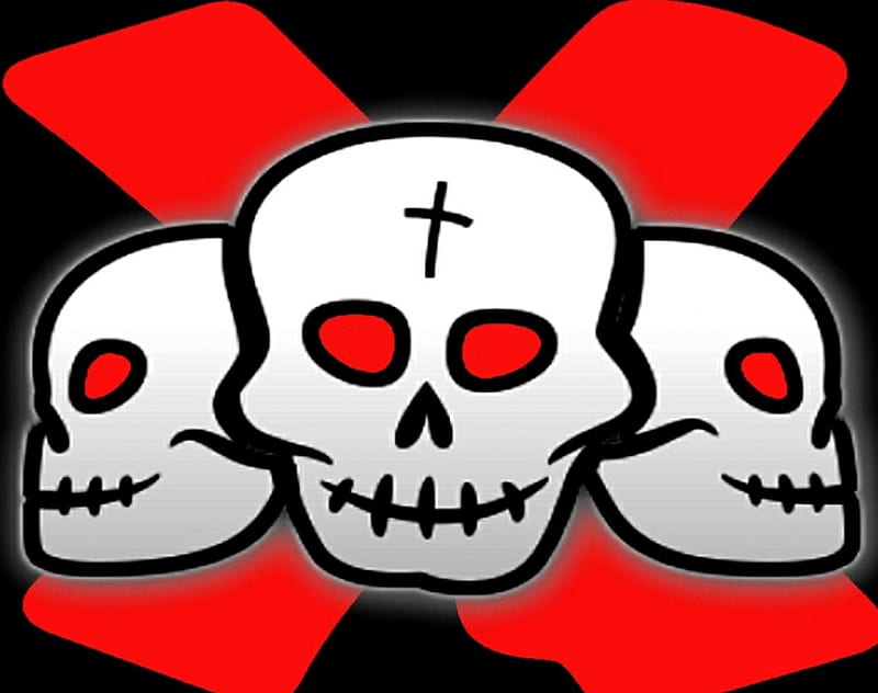 Gabbernetz, red, death, hardcore, evil, black, speedcore, skulls, gizzzi, frenchcore, dark, white, x, skull, HD wallpaper