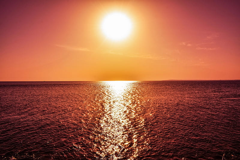 Sunlight Reflection Sea , sunlight, nature, reflection, horizon, HD wallpaper
