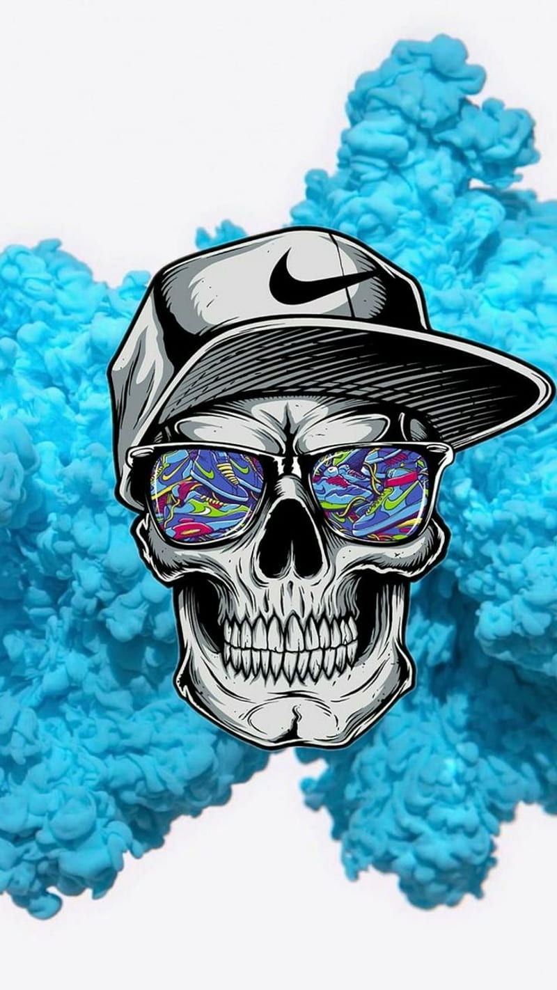 Cool skull I created. Skull , Graffiti cartoons, Big eyes art, Awesome Skeleton, HD phone wallpaper