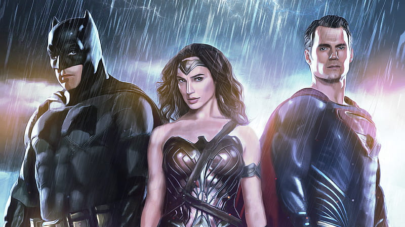 Wonder Woman Batman Superman , wonder-woman, batman, superman, superheroes, artwork, HD wallpaper