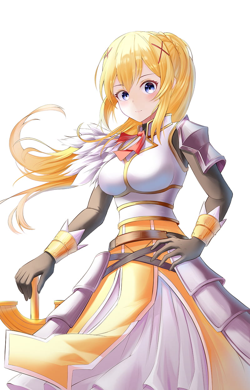 kono subarashii sekai ni shukufuku wo, darkness, yellow hair, armor, Anime, HD phone wallpaper