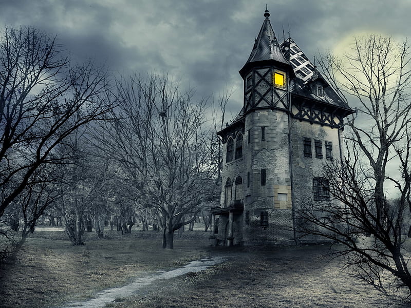 Hounted House, hounted, house, gothic, castle, HD wallpaper