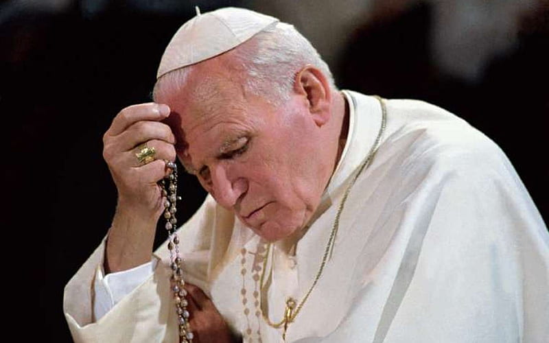 Saint Pope John Paul II, rosary, pope, saint, John Paul II, prayer, HD wallpaper