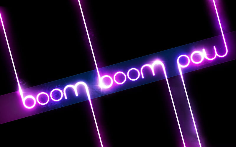 boom boom pow, pow, boom, black, glamour, electro, pink, light, HD wallpaper