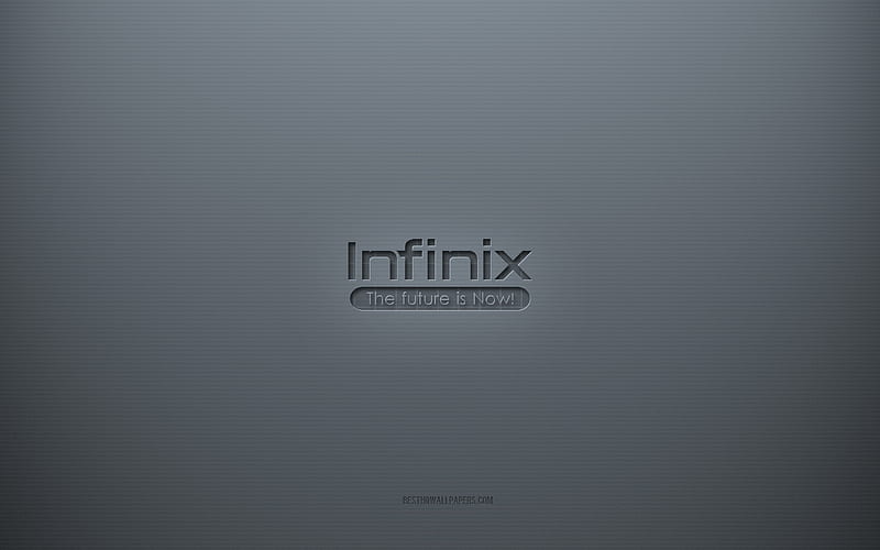 Infinix Mobile logo, gray creative background, Infinix Mobile emblem, gray paper texture, Infinix Mobile, gray background, Infinix Mobile 3d logo, HD wallpaper