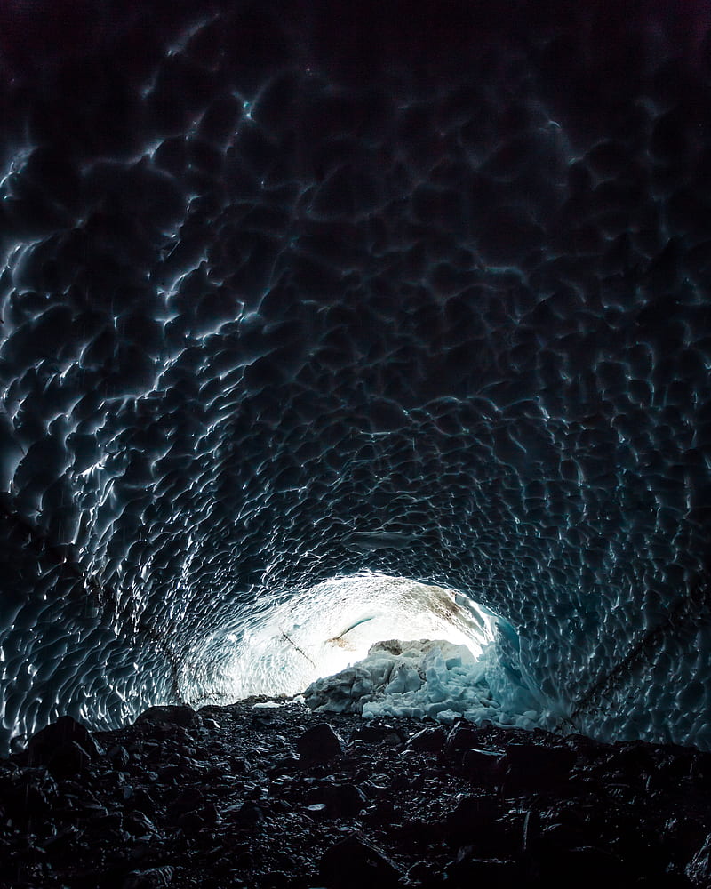 cave, ice, glacier, relief, HD phone wallpaper