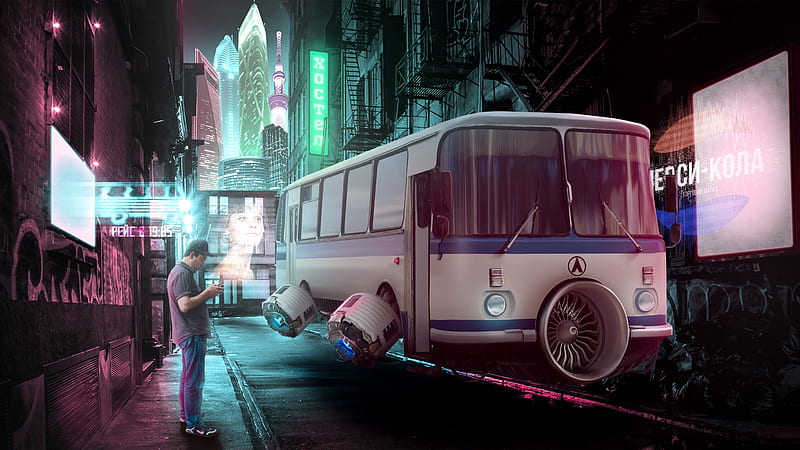 Sci Fi, Vehicle, Futuristic , Bus, HD wallpaper