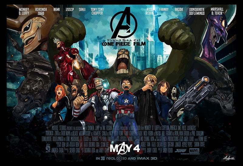 Avengers One Piece, captain america, cosplay, hulk, iron man, luffy, marvel, nami, nico robin, one piece, HD wallpaper