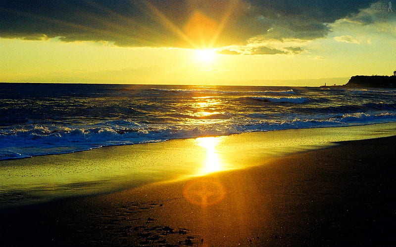 GOOD MORNING SUNSHINE!, beach, nature, sunrise, morning, HD wallpaper