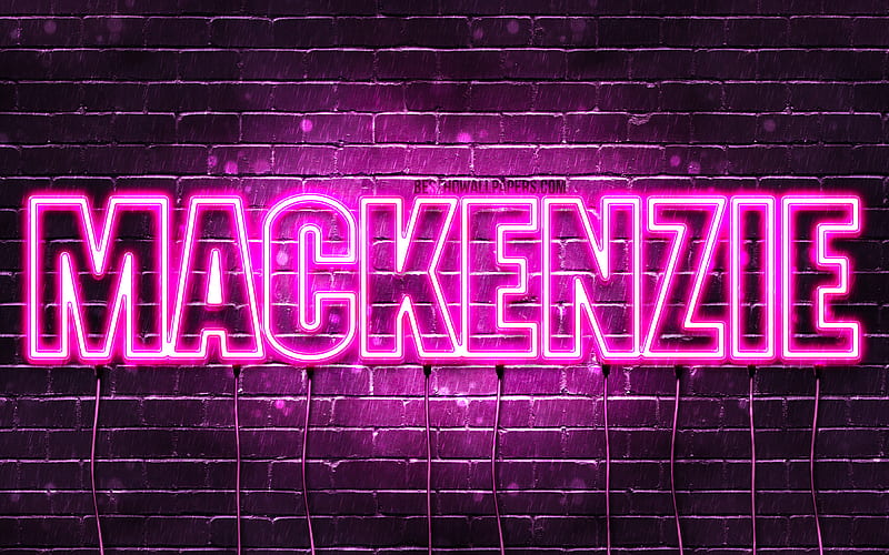 Mackenzie with names, female names, Mackenzie name, purple neon lights, horizontal text, with Mackenzie name, HD wallpaper