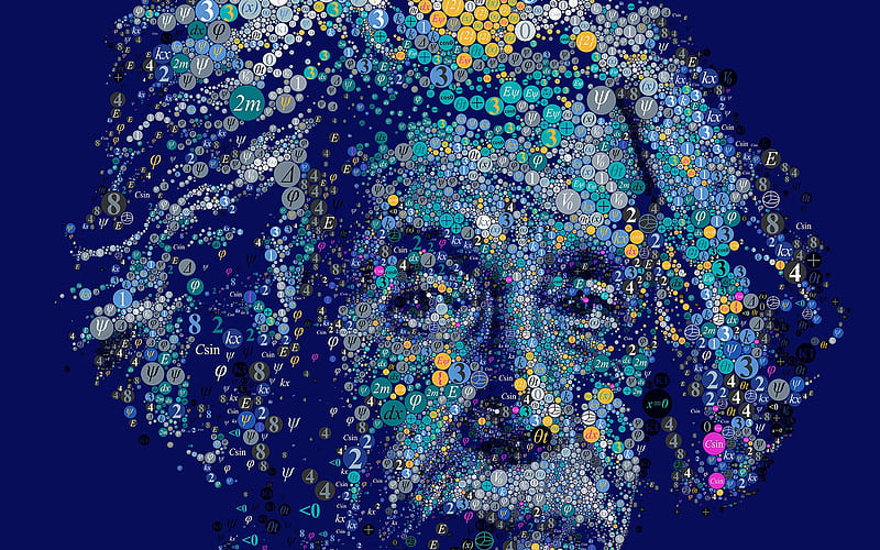 Albert Einstein, creative portrait, German physicist, creative art, HD wallpaper