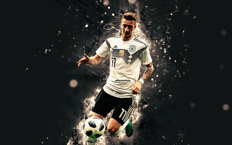 Marco Reus, abstract art, Germany National Team, fan art, Reus, soccer, footballers, neon lights, German football team, HD wallpaper