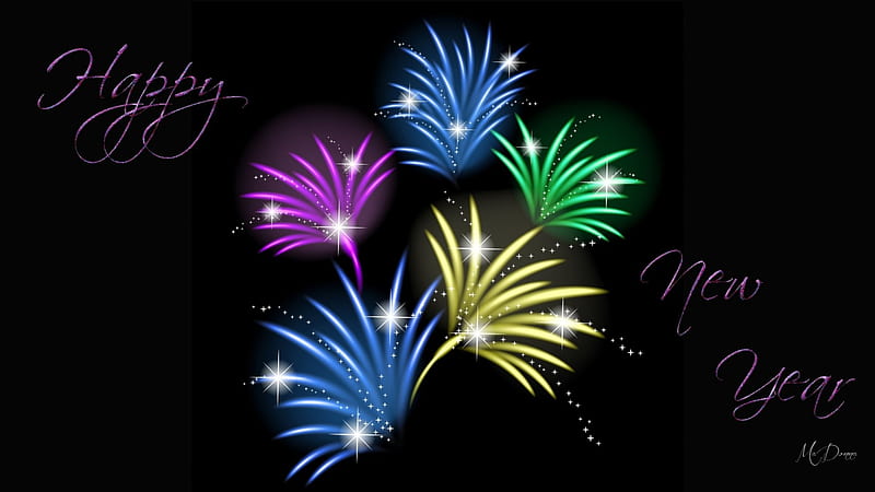 New Year Fireworks, New Years, holiday, Independence Day, Fourth of July, fireworks, sky, celebrate, HD wallpaper