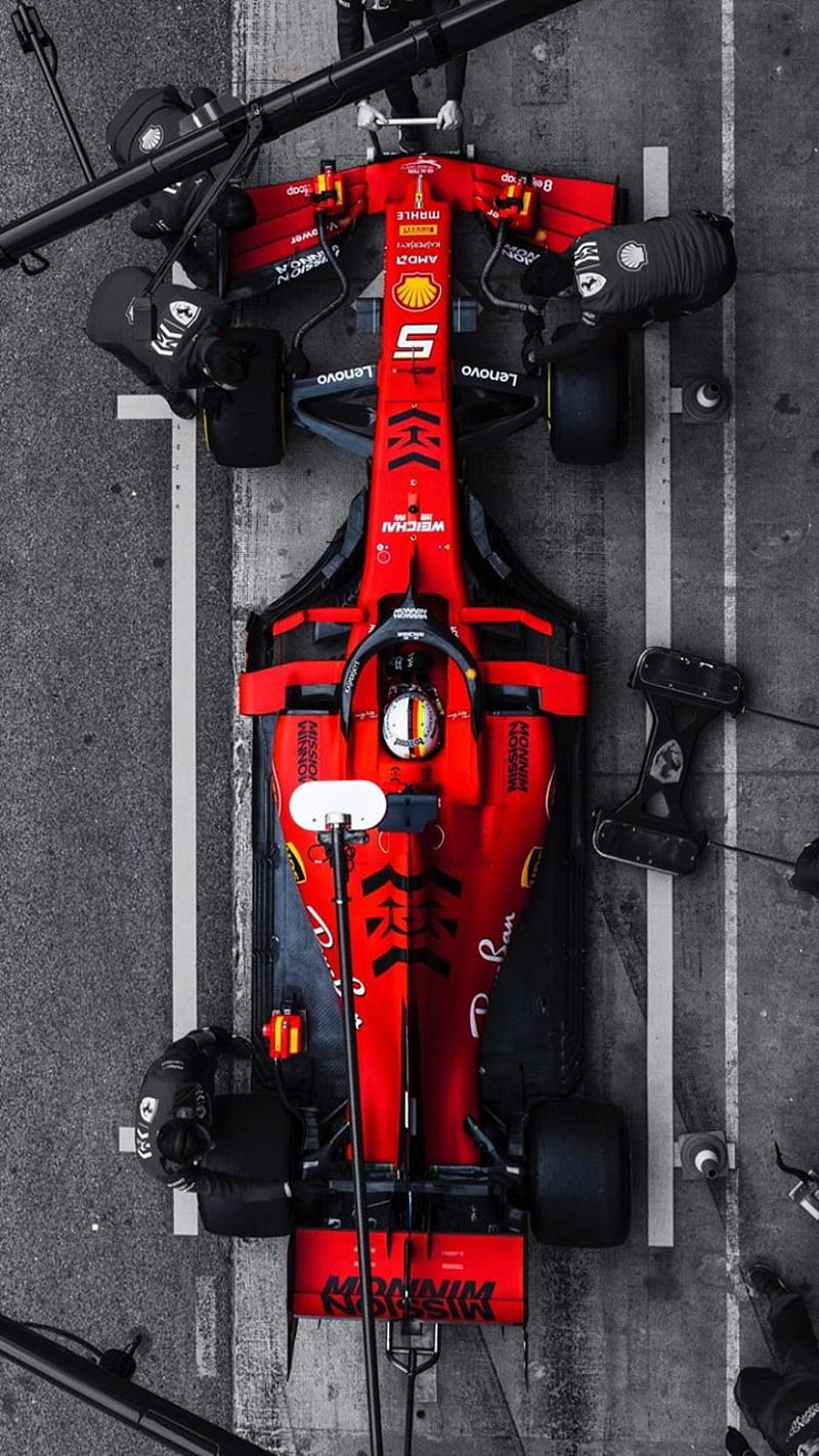 Ferrari Pit Stop, sf90, f1, formula 1, racing, race, motor, turbo, hybrid, HD phone wallpaper