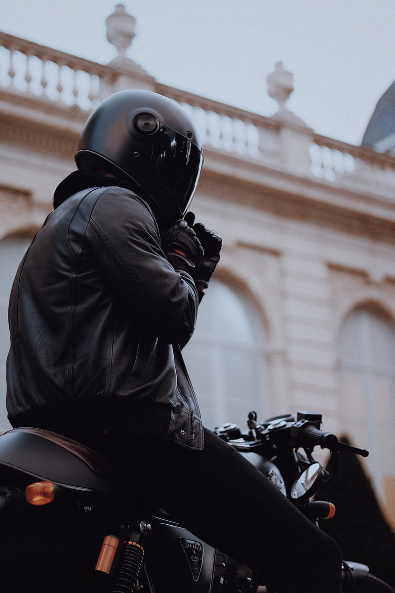 man, motorcyclist, motorcycle, helmet, HD phone wallpaper
