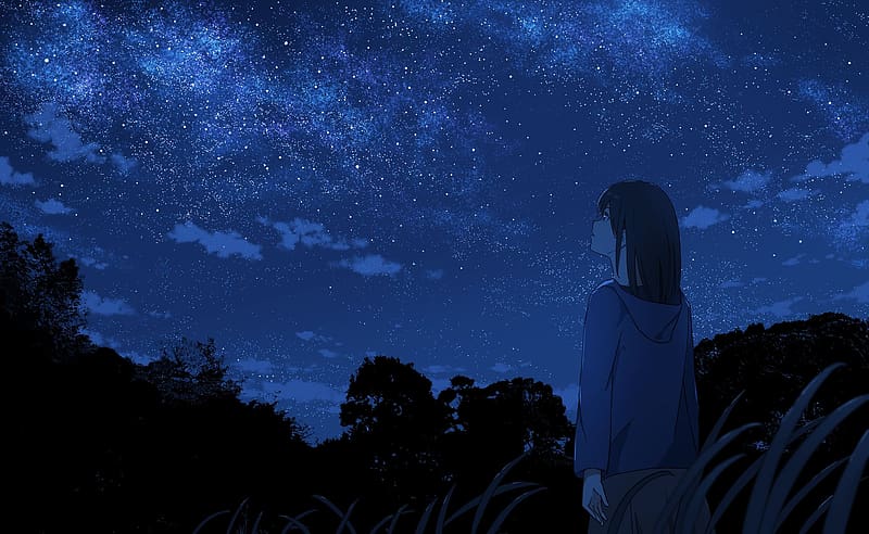 Anime, Sky, Night, Starry Sky, Original, HD wallpaper | Peakpx