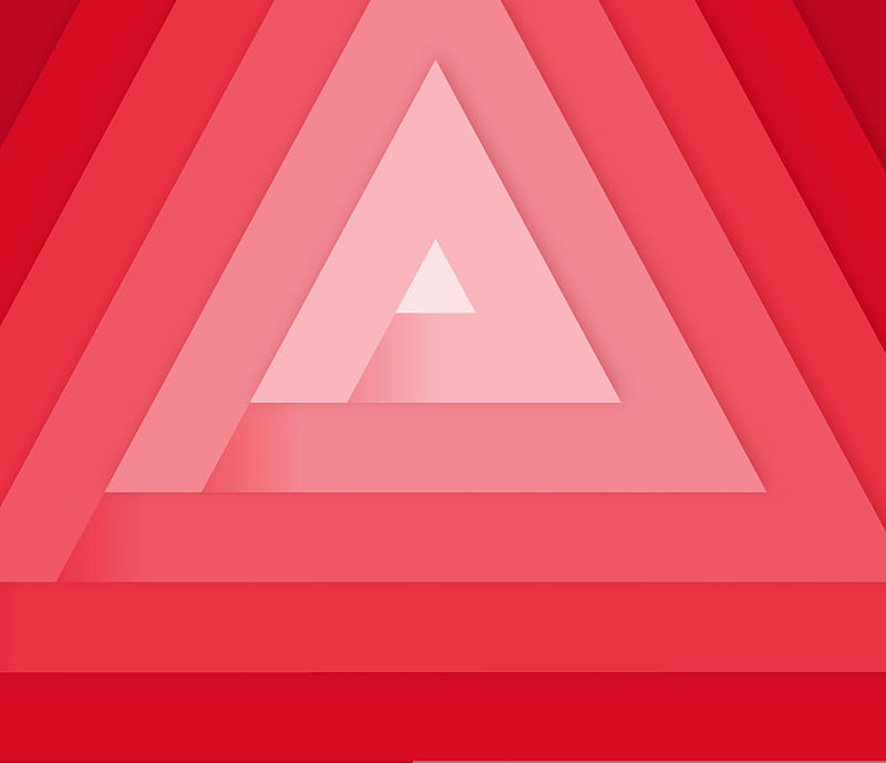 red triangle, pink, pyramid, HD wallpaper