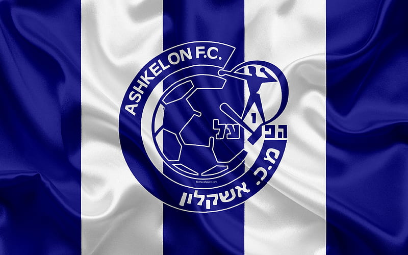 Hapoel Ashkelon FC Israeli football club, emblem, Hapoel Ashkelon logo, Ligat haAl, football, Israel Football Championship, Ashkelon, Israel, silk, HD wallpaper
